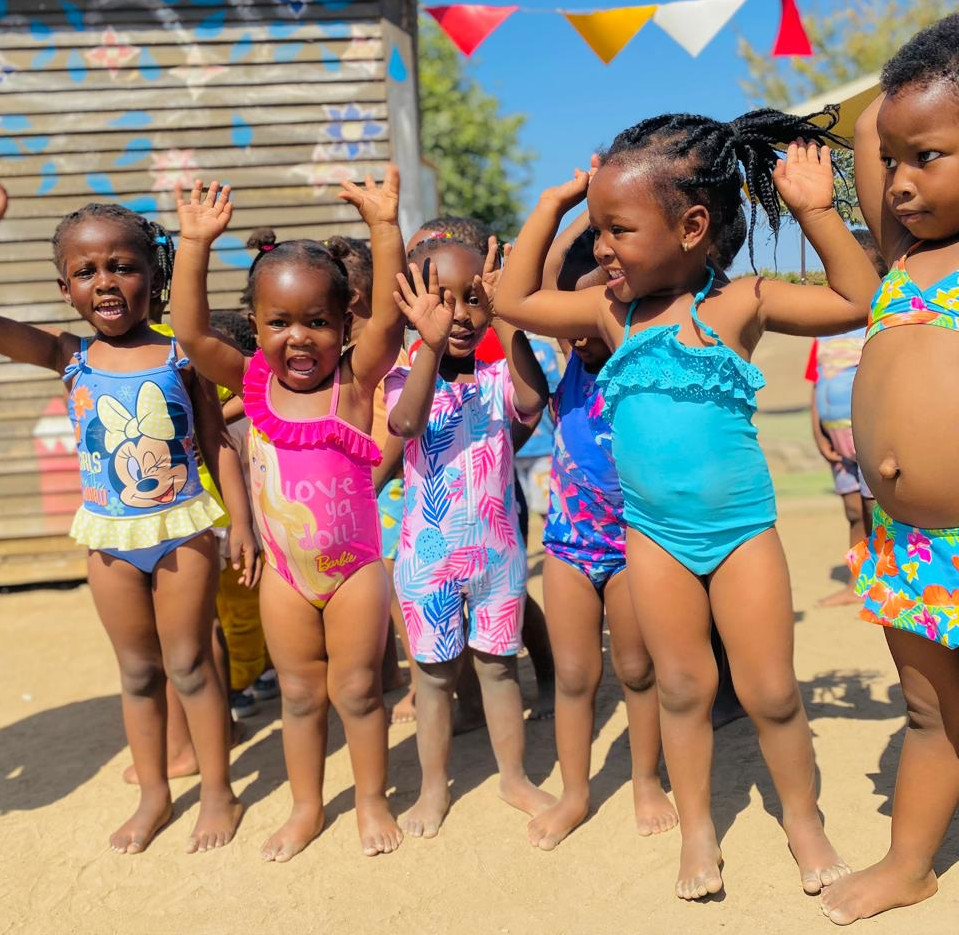 Child in swimming costume at Jeanbean Daycare